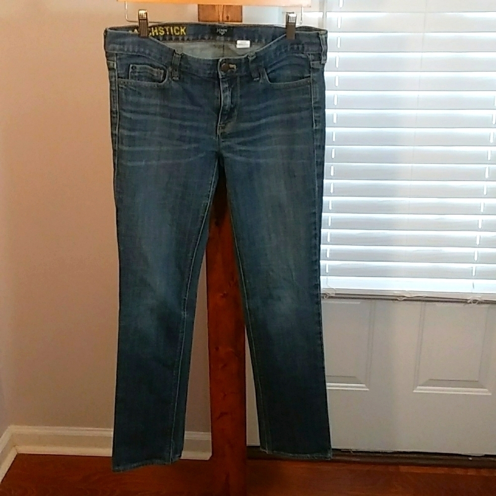 J Crew Basic Matchstick Stretch Womens Blue Denim Capri Jean Pants Size 30